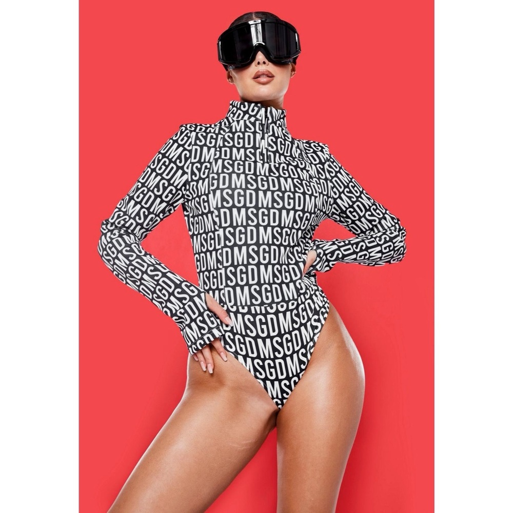 Missguided Women Ski Houndstooth Bodysuit Set